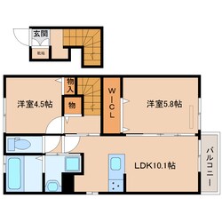 尼ケ辻駅 徒歩18分 2階の物件間取画像